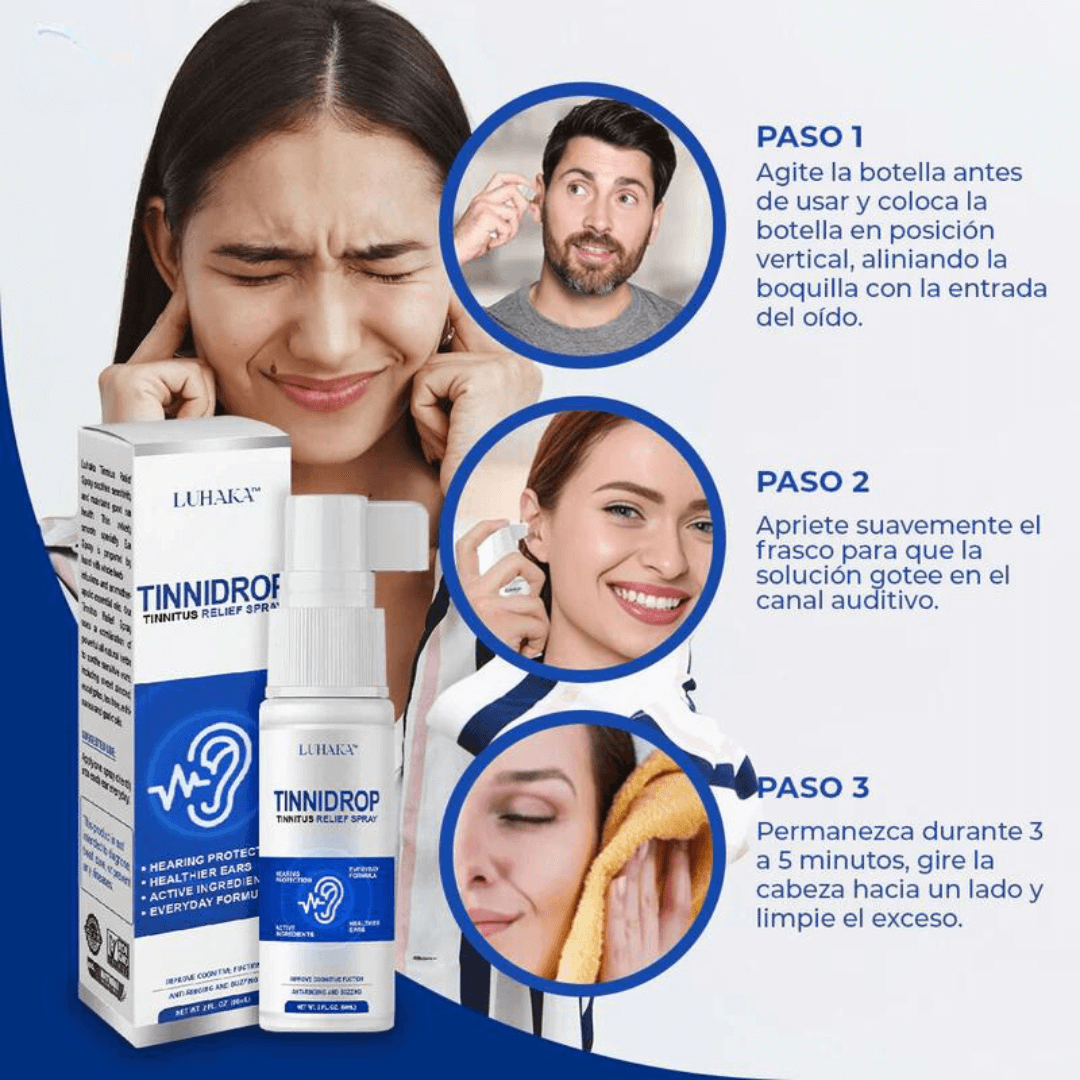 TINNIDROP - SPRAY LIMPIADOR DE OIDOS, ELIMINE PITIDOS INCOMODOS