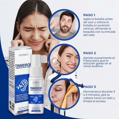 TINNIDROP - SPRAY LIMPIADOR DE OIDOS, ELIMINE PITIDOS INCOMODOS