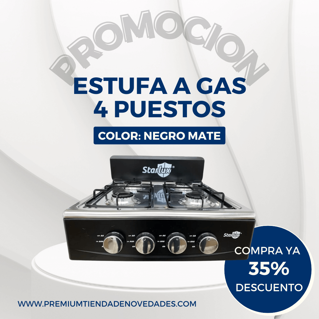 COCINA A GAS DE 4 PUESTOS - USO PARA HOGARES