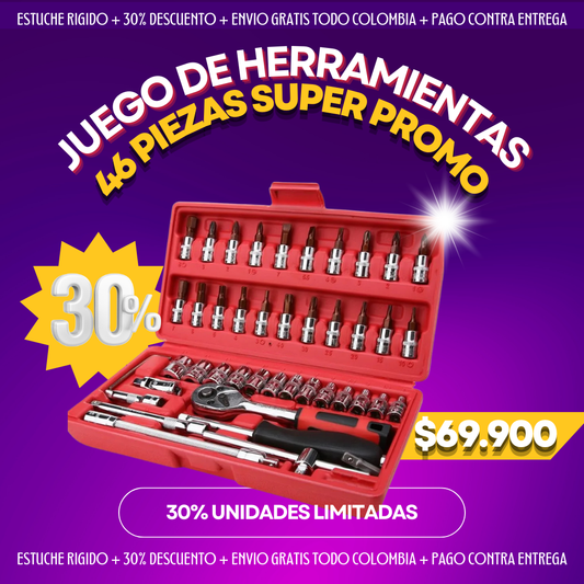 SET DE HERRAMIENTAS - RACHET 46 PCS